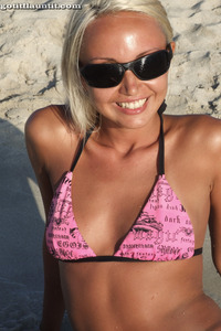 Blonde slut at the beach