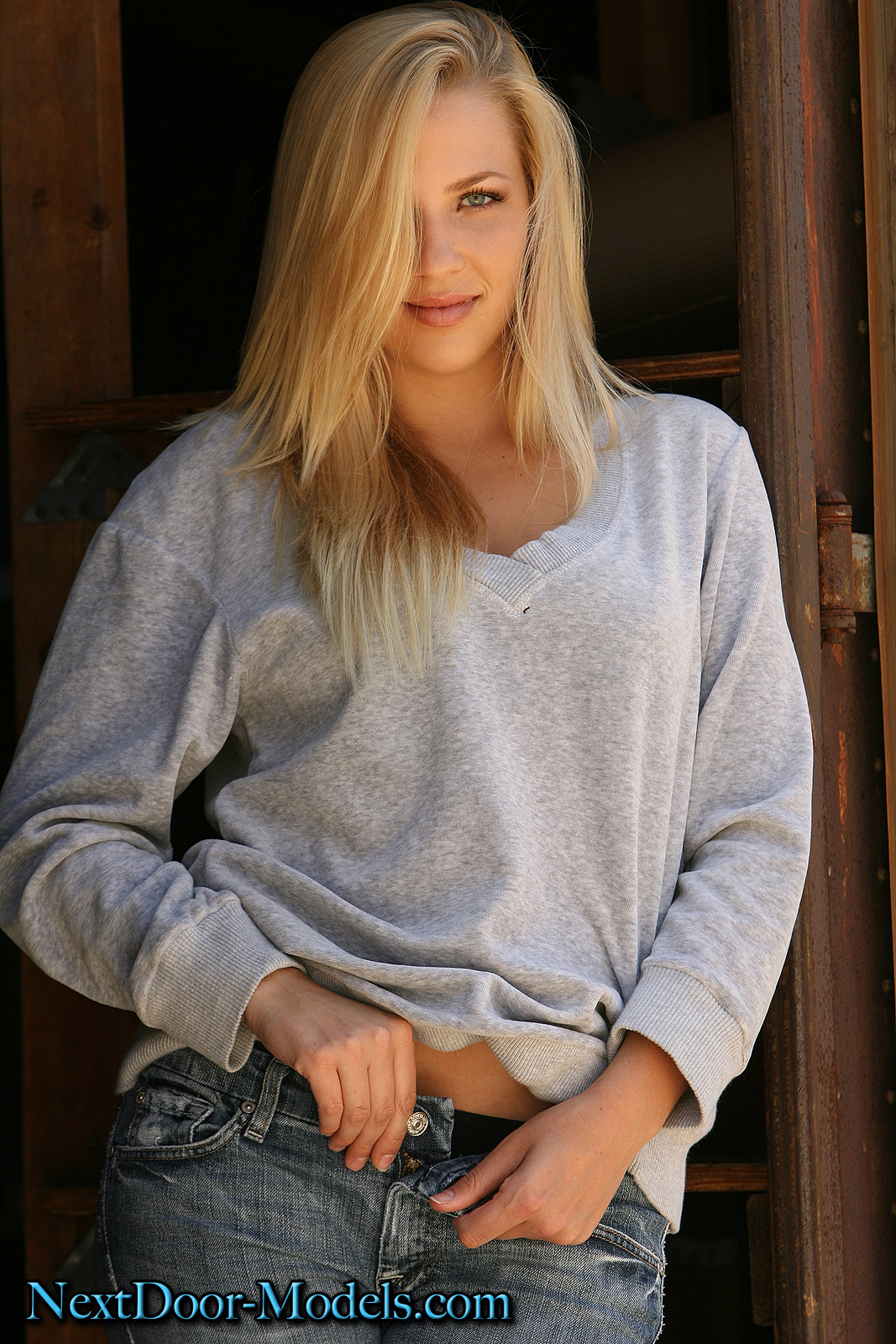 Sexy Blonde In Black Bikini 12