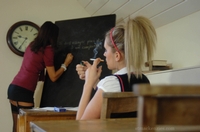 Smoking Babes In The Classroom