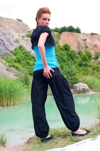 Redhead cutie posing outdoor