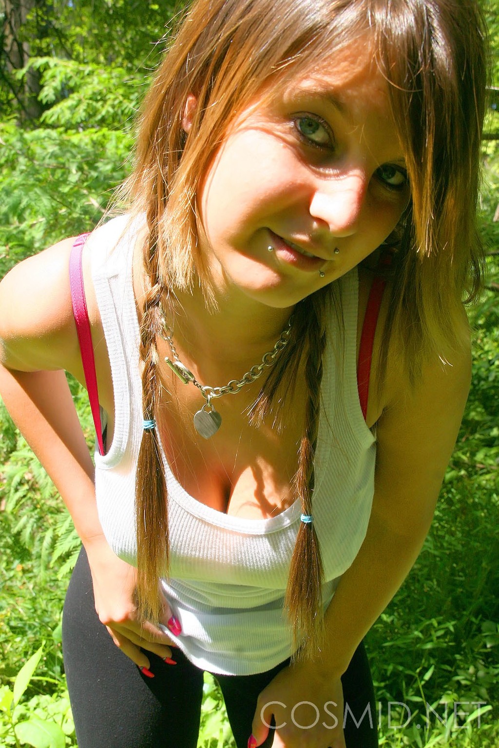 Busty teen brunette shows her boobs 06