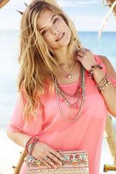 Nina Agdal Having Fun On The Beach