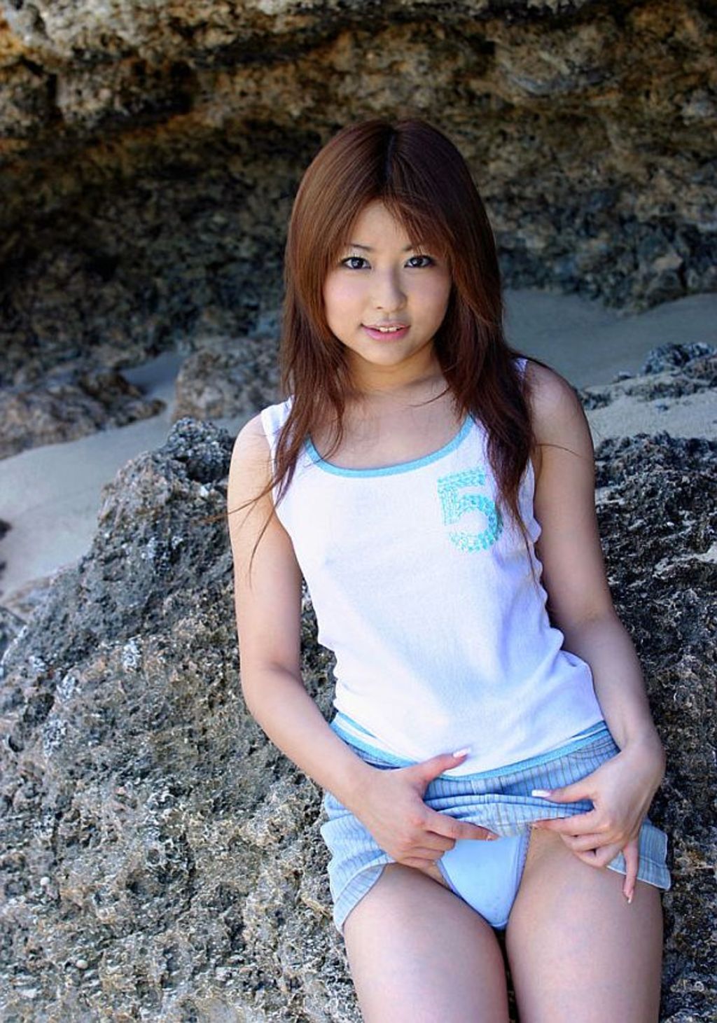 Asian teen at the sea 07
