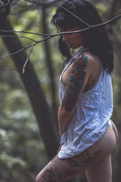 Jessica Alvarez Outside In A Forest