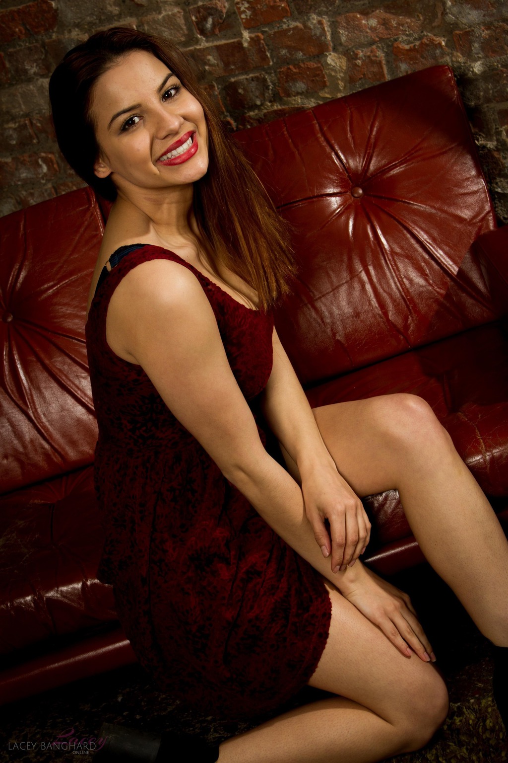 Lacey Banghard In Red Sofa 03