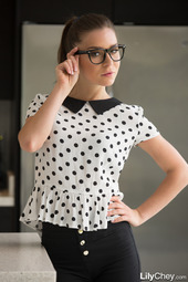 Lily Chey In Polkadots N Glasses