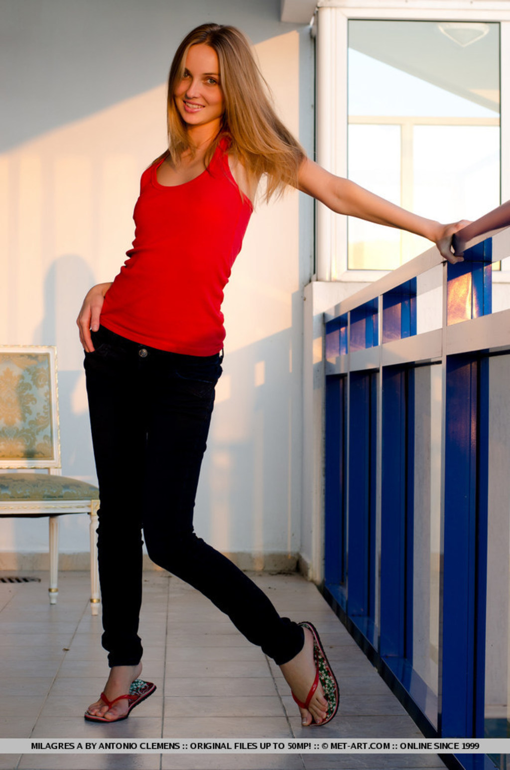 Cute teen takes off her red dress 07