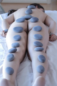 Stone massage turns into hot sex