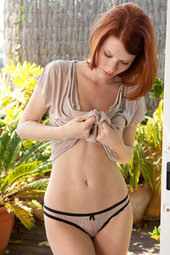 Sweet Redhead Girl Mia Sollis Touches Her Fine Pussy