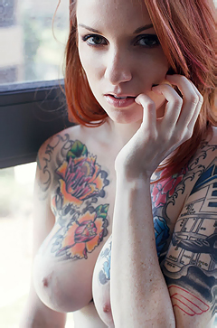 Tattooed Girl Showing Off Her Star Wars Tattooes