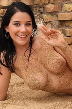 Adrianne Black in the sand